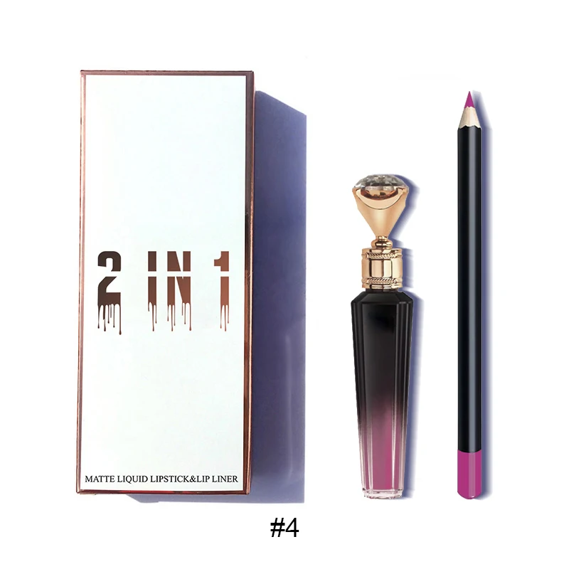 
Wholesale 2 In 1 Matte Waterproof Liquid Lipstick And Lip Liner Set Box Custom Logo 