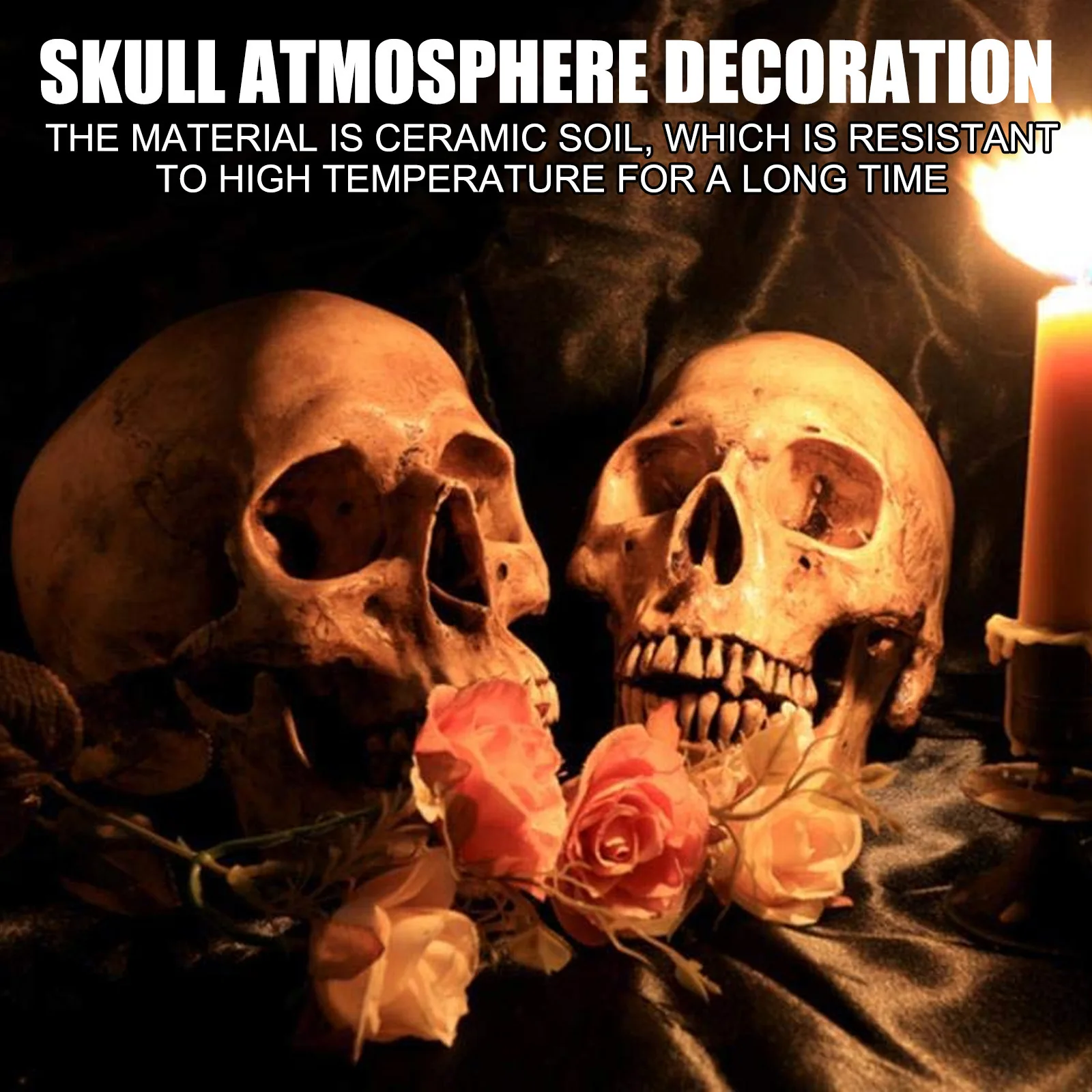 Wholesale Halloween Skulls Ceramic Skulls Human Skeleton for Halloween Bar Home Table Decoration
