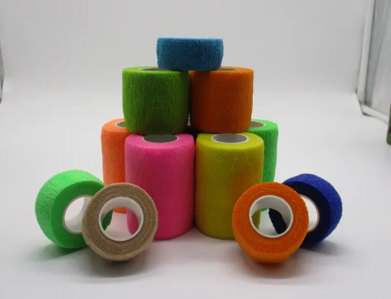 Factory Price Medical Consumables Cohesive Bandage Elastic Fiber and Non Woven Color Fiber