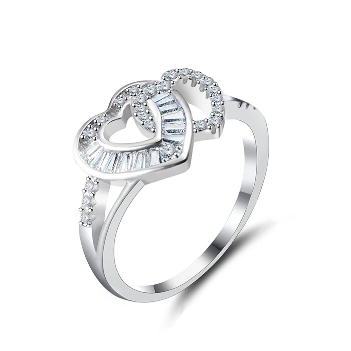 Новый Дизайн Сердце CZ diamond женские серебряные обручальные кольца бренды