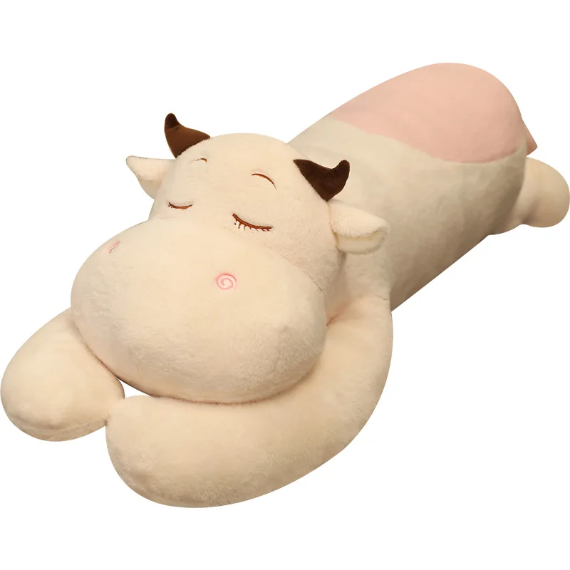 Large animal long striped cow doll plush toys cute plush bear rag doll super soft sleep pillow bed big dolls