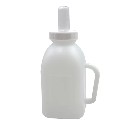High Quality 1L Livestock Feeding Drinking Bottle Rubber Nipple Plastic Cow/Calf Milk Bottle