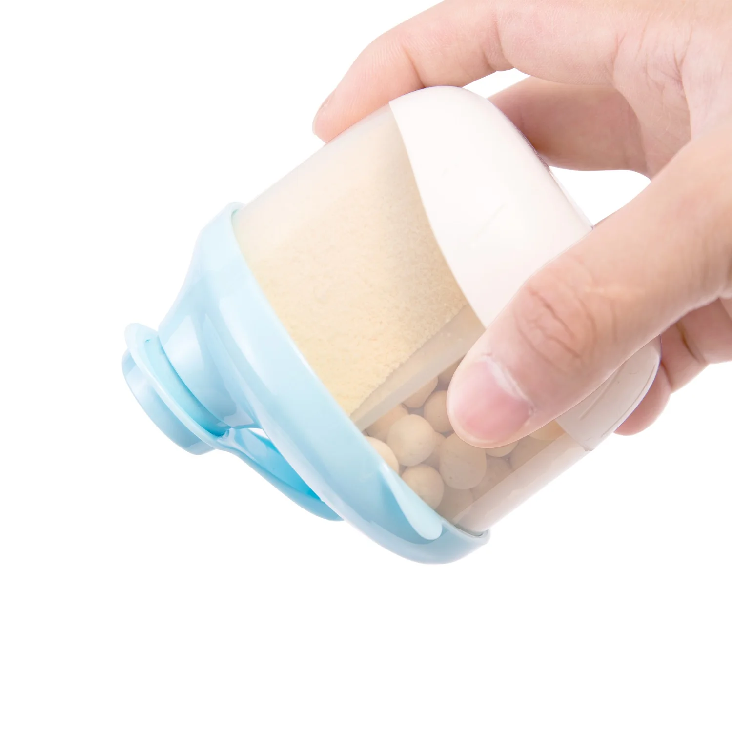 BPA Free Plastic Milk Powder Dispenser Box Small Baby Food Storage Container for 0-12 Months Silicon Material