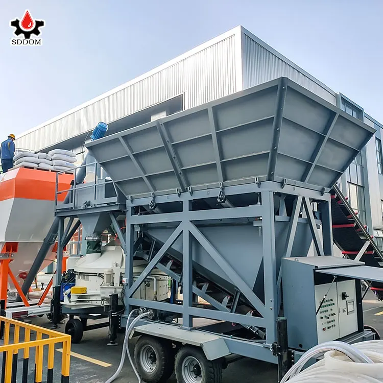 Factory Price Small Concrete Mixing Plant In Nepal 50m3/h Mobile Concrete Mixing Plant With Cement Silo