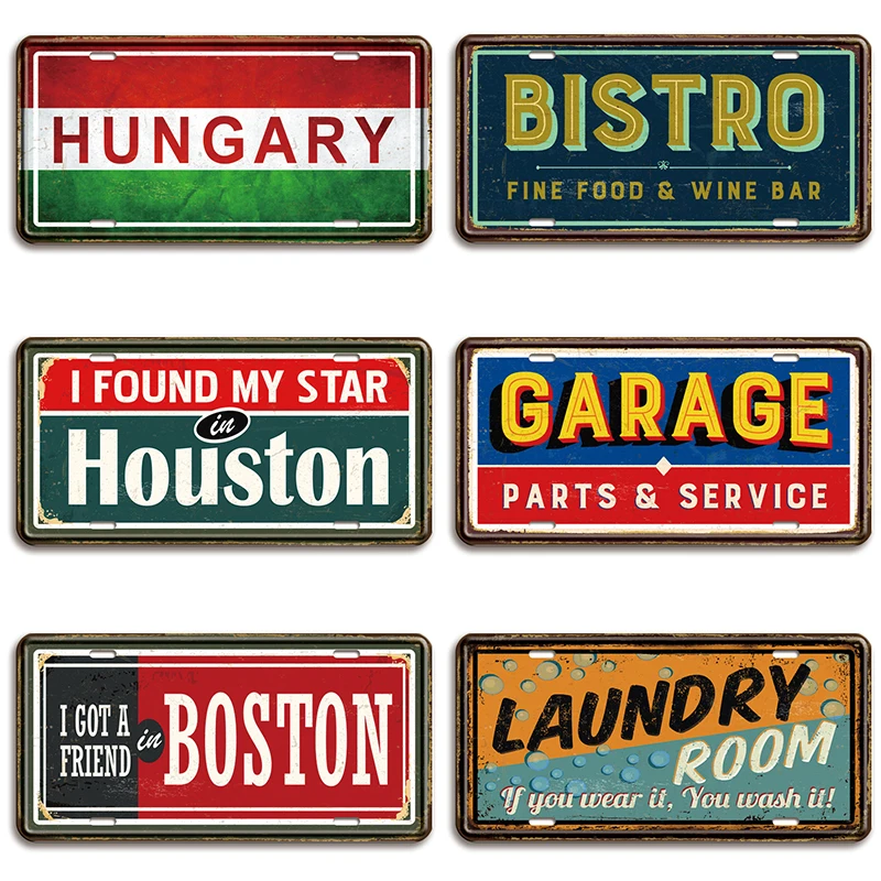 Wholesale souvenirs Tin vintage license plate Blank car metal plate with personalized logo tin license plate
