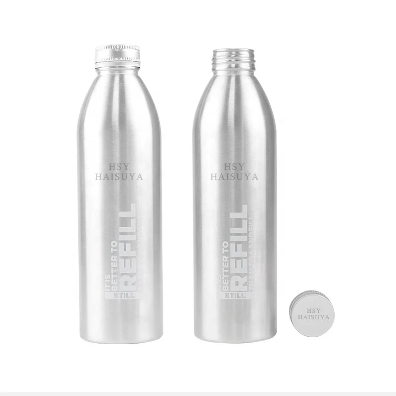 Customized Logo Silver Atrium 16oz 25oz 750ml 1liter Energy Beer Lemon Water Juice Aluminium Drinking Bottles Beverage Anodized