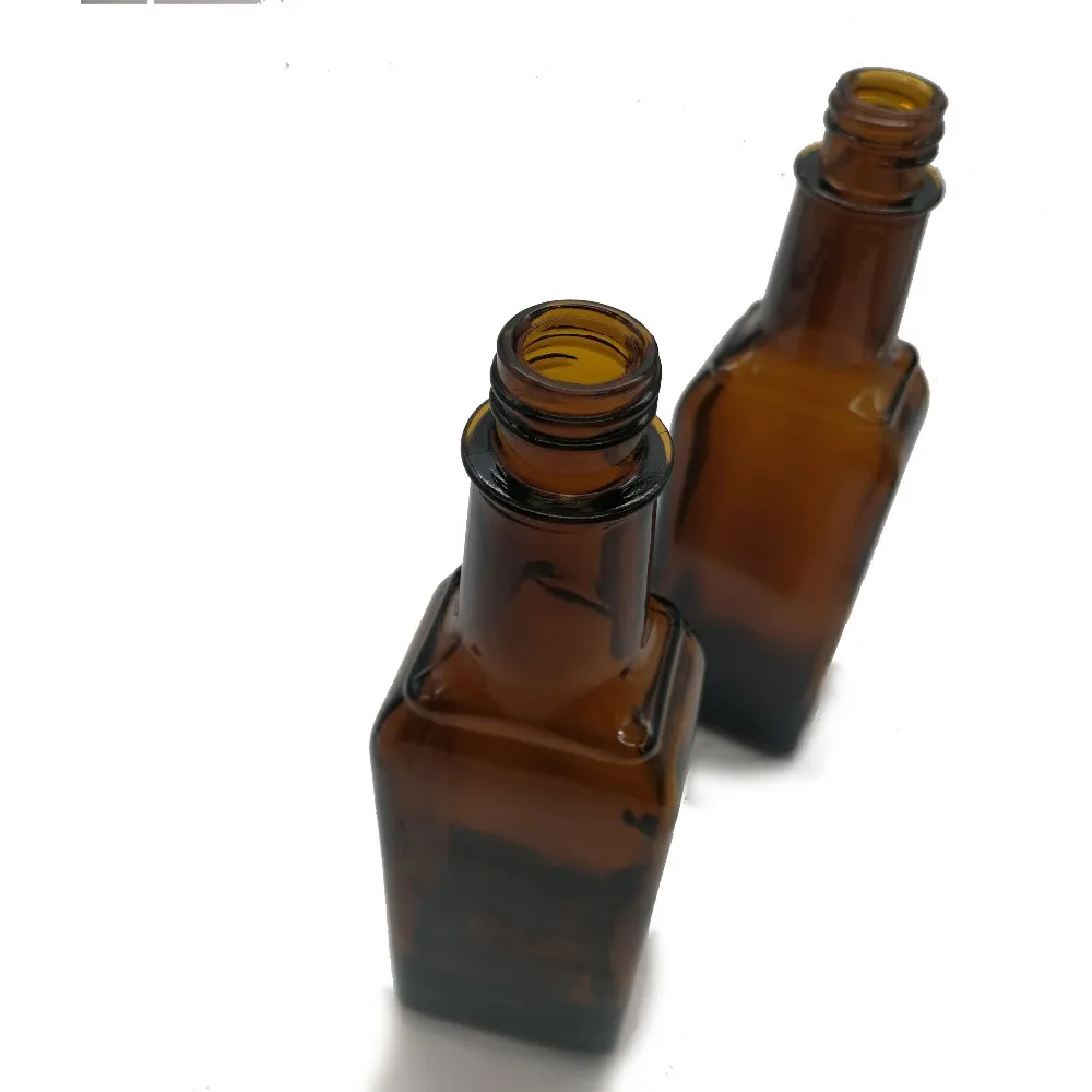 16OZ/32OZ Factory supply Square Dark Green Amber Olive Oil Glass Bottle For Packing Cooking Oil with screw cap