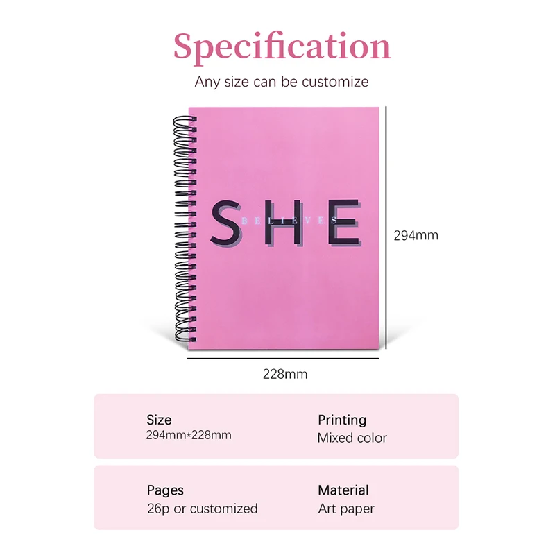 2024 2025 Custom spiral binding A3 A4 A5 Journal Notebook Daily and weekly planner with box