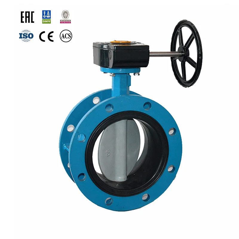DN900 PN16 Cast Iron Butterfly Valve with Turbine Flange Conforming to DIN BS UNI ISO ANSI as JIS Standards