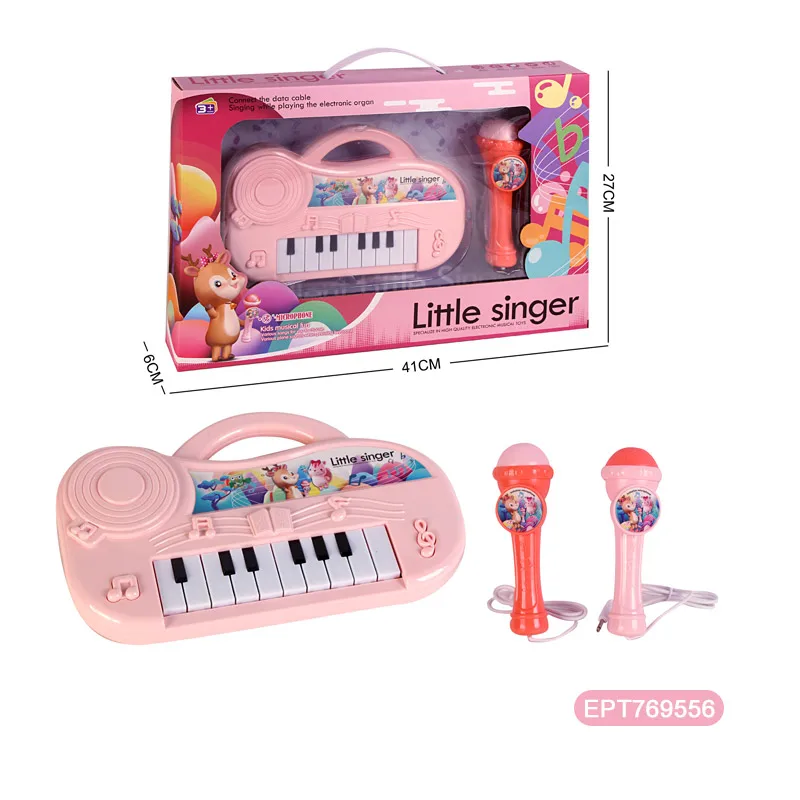 EPT Girl Gifts Battery Operated Toy Gaming Mini Keyboard Musical Instrument Piano With Microphone For Kids Toddlers 1-3 Year Old