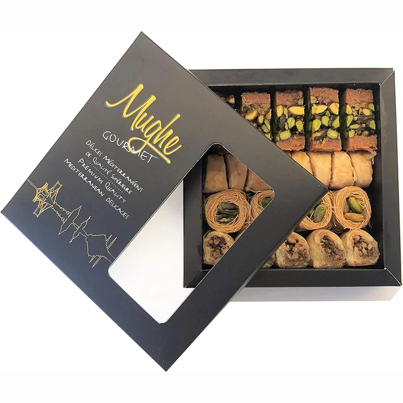 MENA Edi Mixed Nuts Gourmet Assorted Baklava Packaging Box Assortment Elegant Gift Box Small Bite-Size Desserts