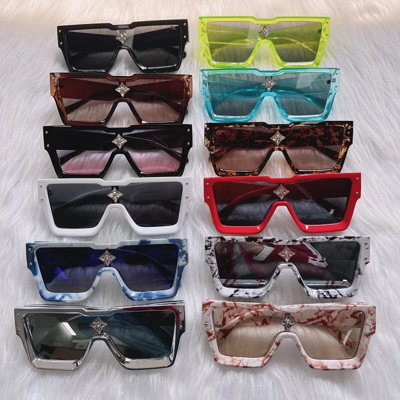 Z1485E New Vintage Men White Sunglasses Luxury One-piece Plastics Women Sunglasses Square