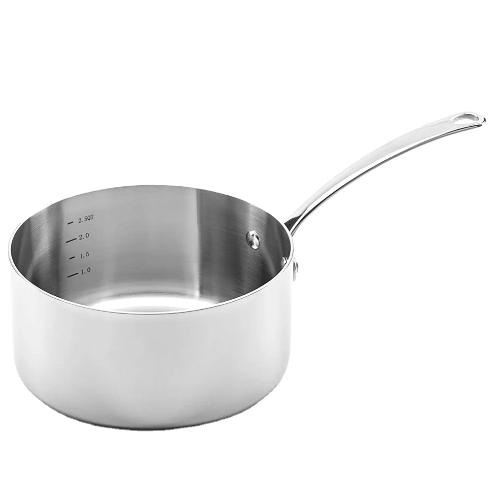 Top Quality 24cm stainless steel tri-ply nonstick saucepan induction 3 layers pot casserole