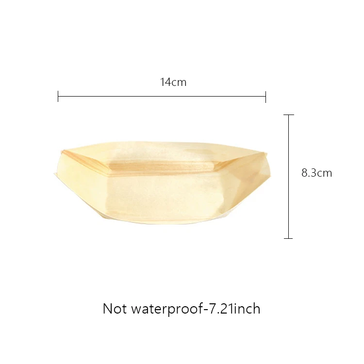 NEWELL Hot Selling High Quality Custom 3 4 5 inch Wooden Disposable Food Boats Sushi Plate