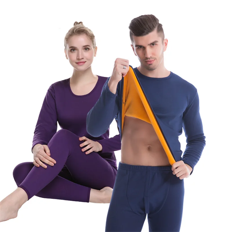 
Velvet and thick women thermal underwear set for men wholesale 