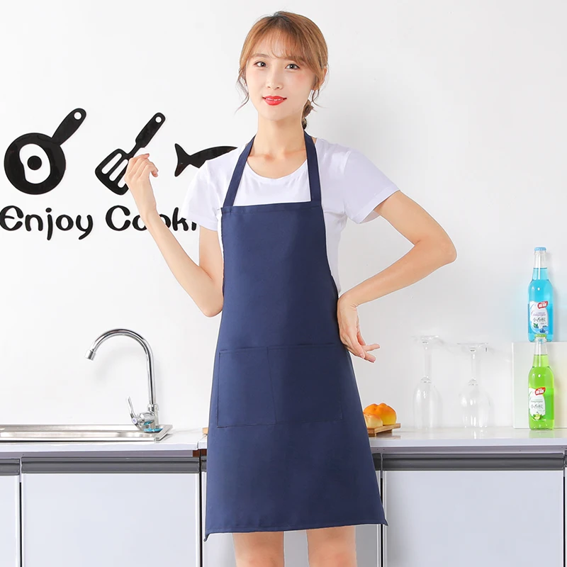 Custom Logo Unisex Sleeveless Chef Apron Uniform Cloth With Pocket for Kitchen Gardening Restaurant Cafe