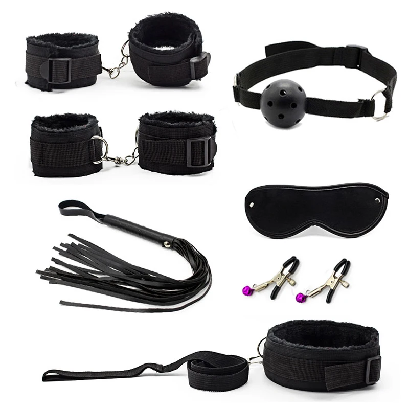 7 pcs Bondage Gear BDSM Restraint Handcuffs Sex Toys for Couples Flirting Adult Slave Game Sex Product