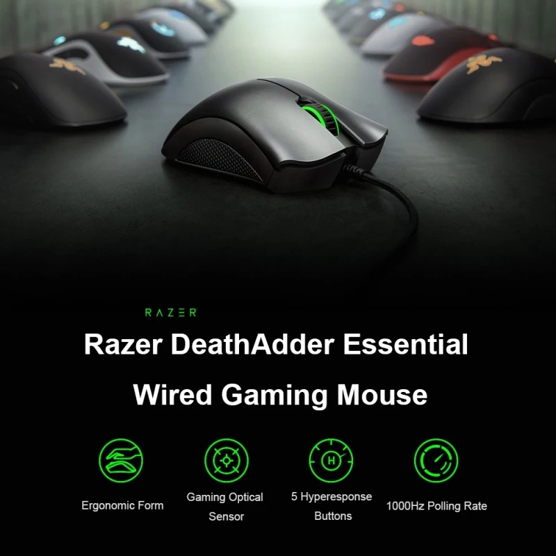 Горячая распродажа! Razer DeathAdder 6400 точек/дюйм оптический 5 программируемая проводная