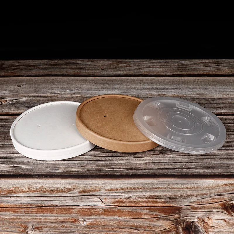100% biodegradable disposable Eco-friendly brown kraft paper bowl with lid