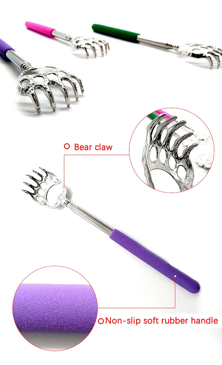 Retractable stainless steel tickling bear claw scratching metal back scratcher tickling artifact
