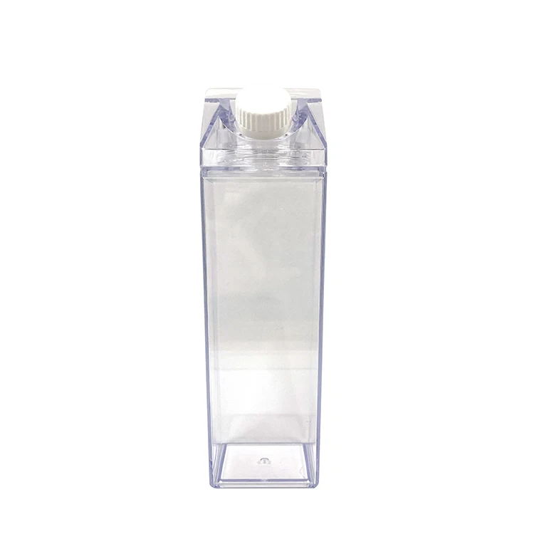 
Bpa Free Milk Carton Shaped 500ml Square Plastic Bottles Eco Acrylic Milk Carton Water Bottle For Outside Sports Drinking 