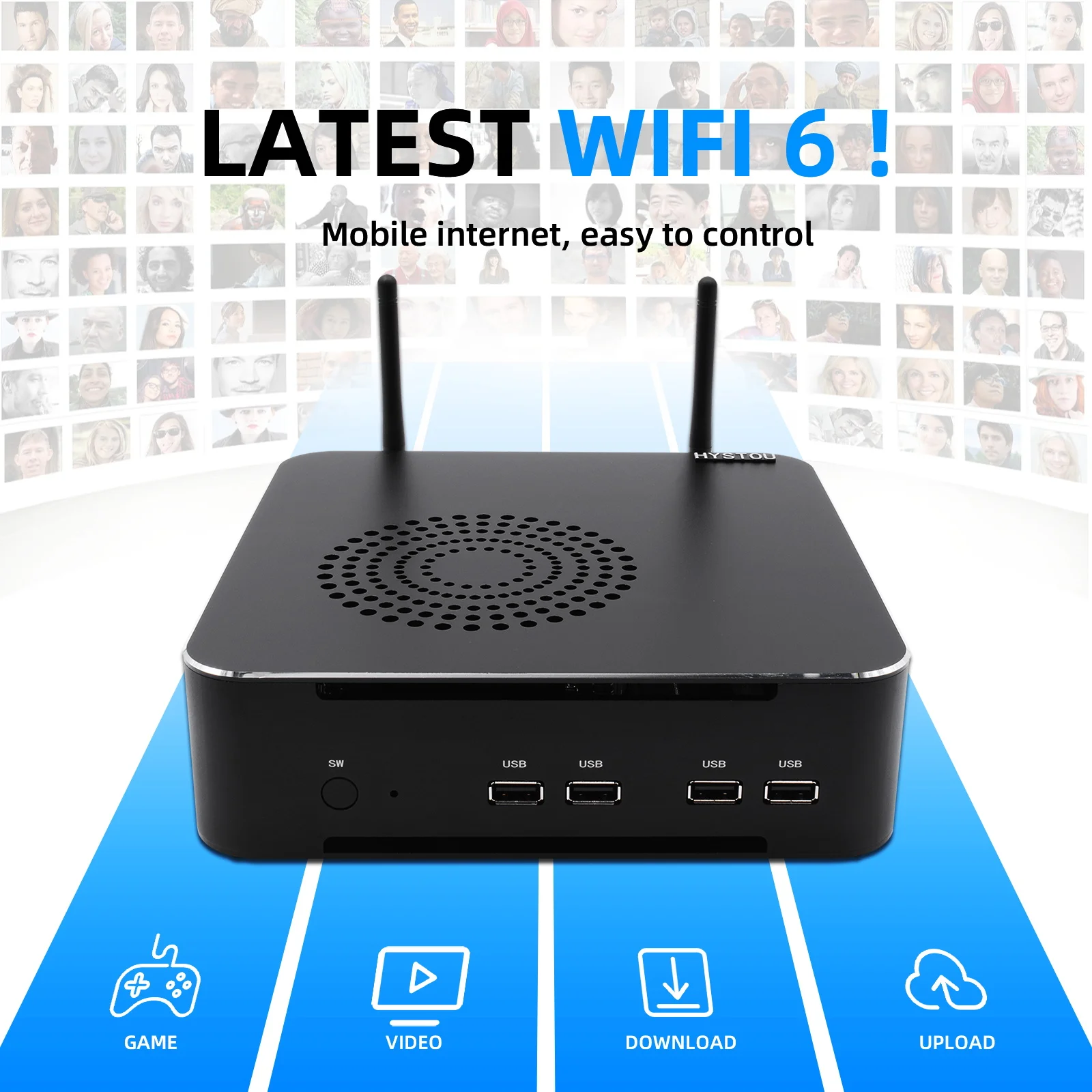 HYSTOU Latest Powerful Computer 11th Core I5 I7 DDR4 64GB M.2 NVME UHD730 USB HD Blue-tooth win11 Linux Desktop Gaming Mini PC