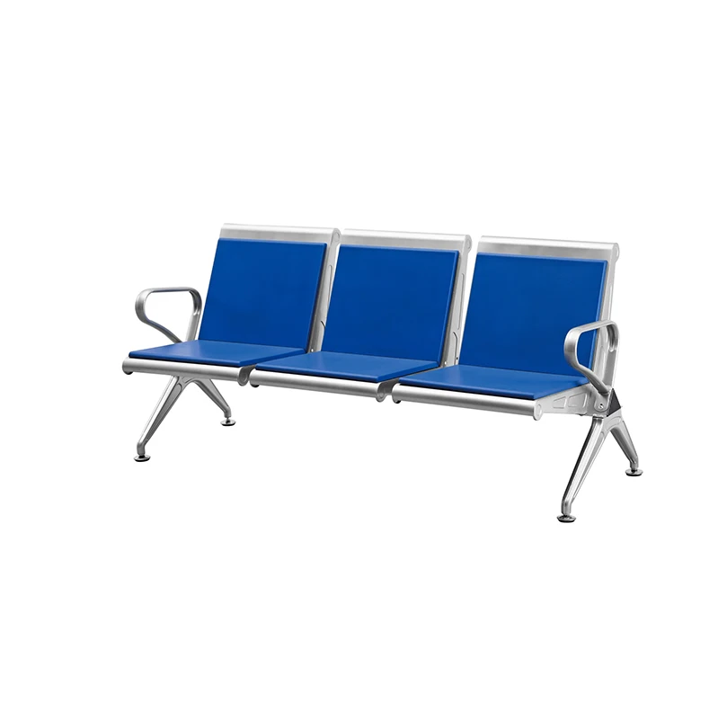 Flya 3 Seater Pu Dentist Bus Stop Waiting Chairs Comfortable Chrome Reception Lobby Waiting Chairs