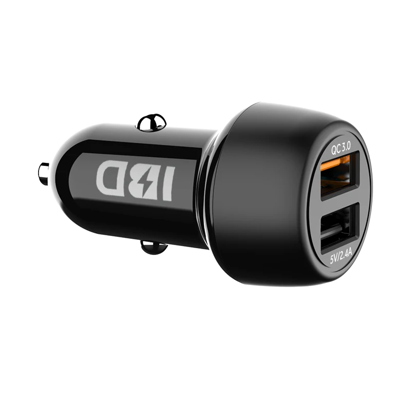 Универсальное автомобильное зарядное устройство IBD QC3.0 30 Вт быстрая зарядка USB-порт двойное