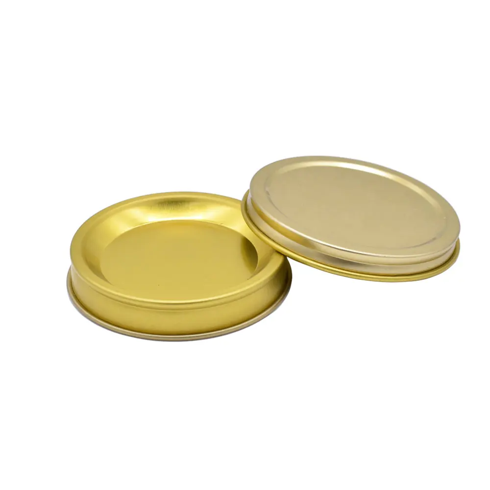OEM/ODM Antirust Empty Food Grade Self Seal 10g Round Gold Caviar Metal Tin Packaging Box
