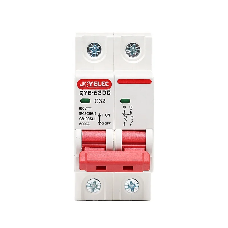 Мини-автоматический выключатель JOYELEC 2P DC 600 В 3a 6A 10A 16A 20A 25A 32A 40A 50A 63A MCB для системы