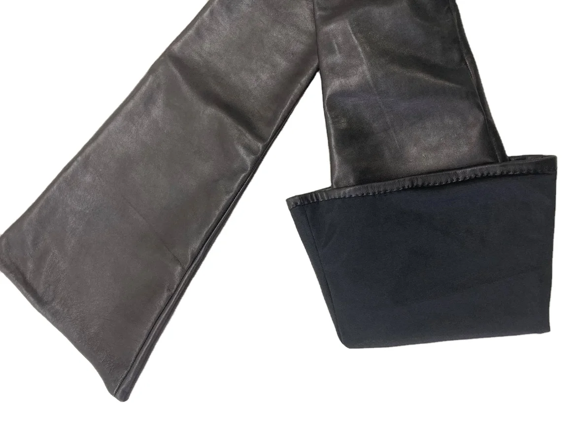 Black long leather gloves ladies opera length leather gloves women sheepskin leather opera gloves