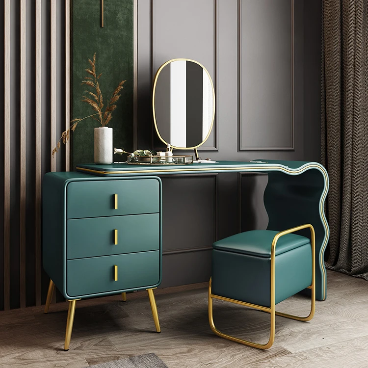 DT808 hot selling bedroom sets furniture lighted dressing table beside beds vanity mirror makeup bedside table