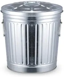 62L Metal Trash Can Galvanized Steel Garbage Can with Lid Ash Bin Lid Outdoor Garbage Bin