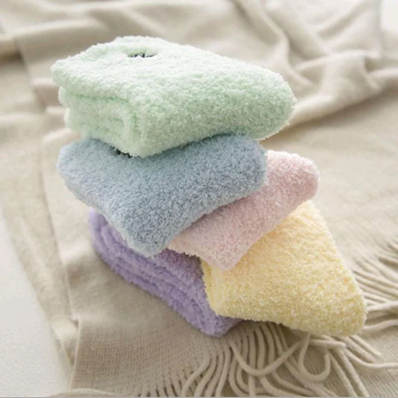
Wholesale customized socks Woman kids winter fashion Coral fleece cartoon animal lovely floor cushion towel sock 