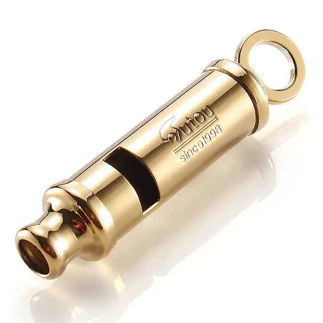 
High-quality Golden brass material Emergency police whistle 