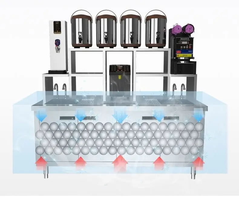 customize station drink boba working table shop stainless steel milk bubble tea bar design counter display stand tea beverage