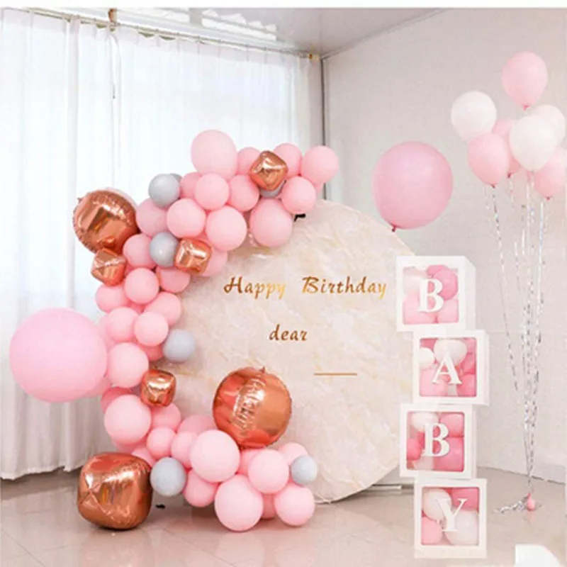  Wholesale Displaying CustomLetter A~Z Paper Transparent Blocks Balloon Boxes Set Birthday Wedding Baby Shower