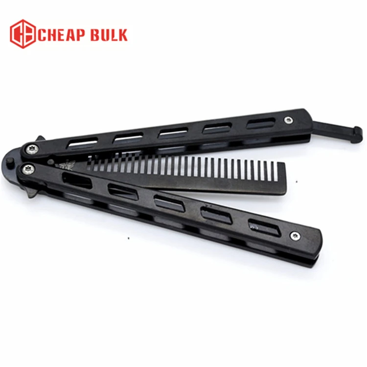Wholesale high quality private logo beard care stainless steel folding beard pocket comb