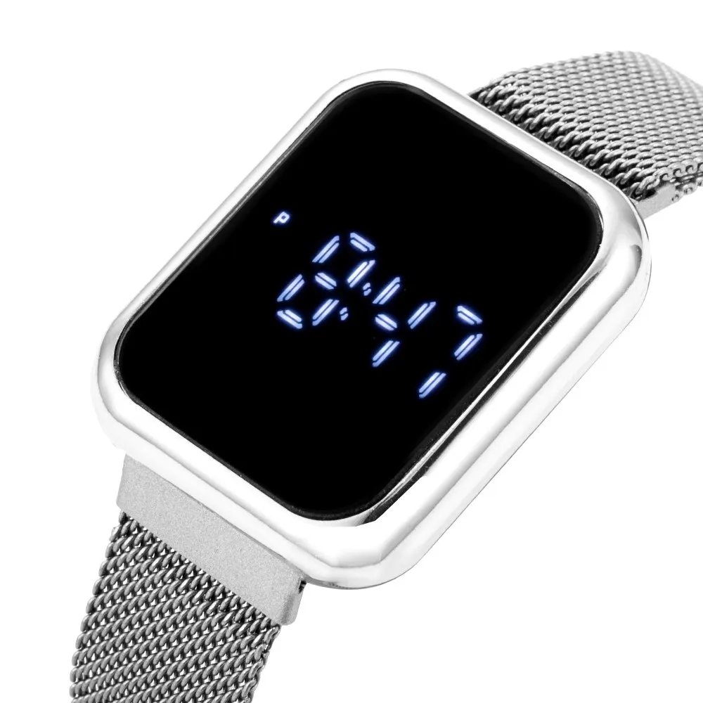 Hot sale sports watch screen touch  LED alloy magnet watch Milan led watch for man