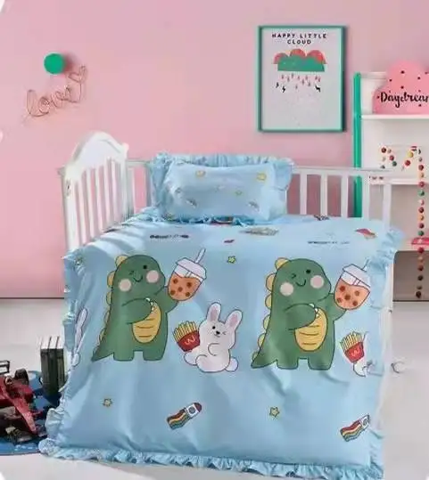 cheap cotton crib bedding set cot bed linen baby comforter set baby nursing bedding set infant kids bedding quilt sheet pillow