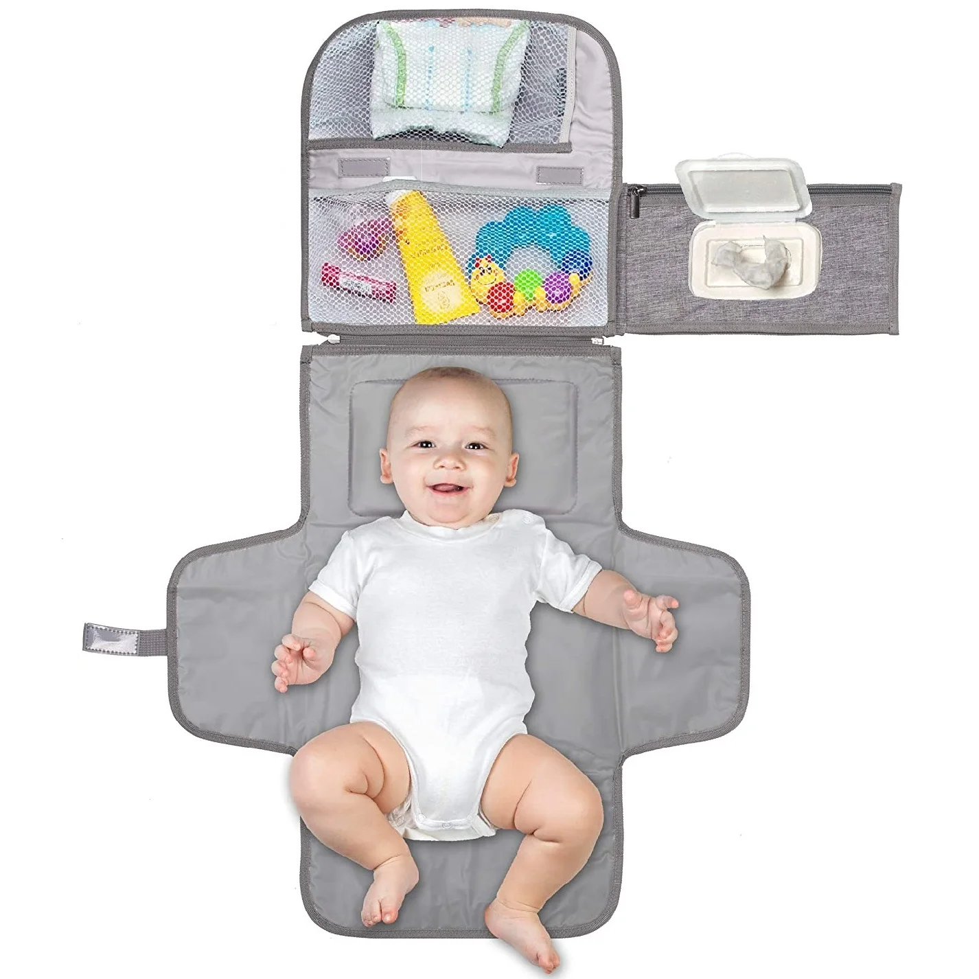 Portable Diaper Changing Pad, Portable Changing pad for Newborn Girl & boy - Baby Changing Pad with Smart  Pocket