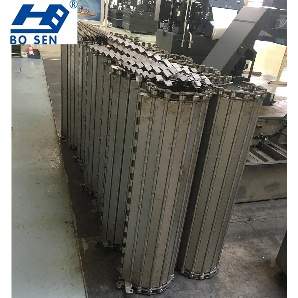Customized steel scraps conveyor chain hinged conveyor belt chip conveyor belt