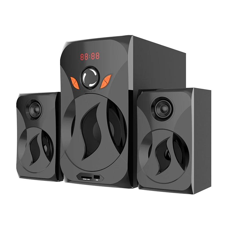 Super bass HiFi sound 50W big loud sound speaker amplifier 2.1 multimedia speaker with subwoofer home theater speaker system