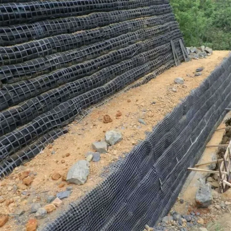 geobelt Steel-plastic geogrid High Strength basalt Polyester Geogrid PVC Coated for Soil Reinforcement  Foundation Stabilization