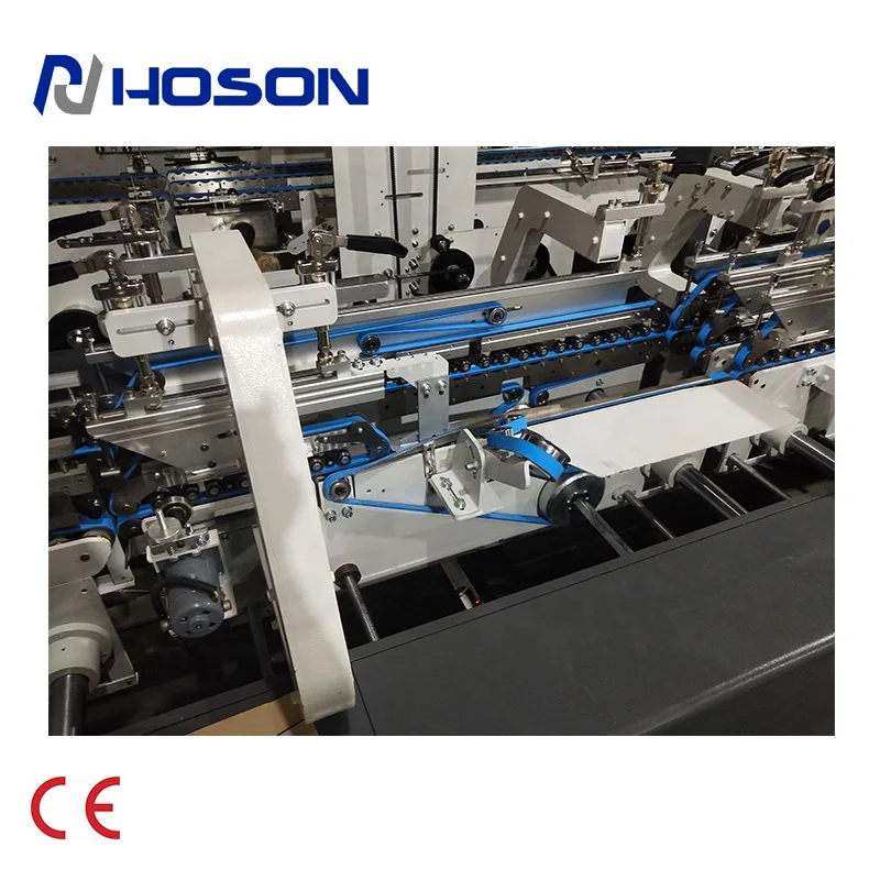 ZH-1000BFT-HM Automatic High Speed  Folding Boxes Gluing Machine with Memory Function and Cold Glue Spray Gluing System