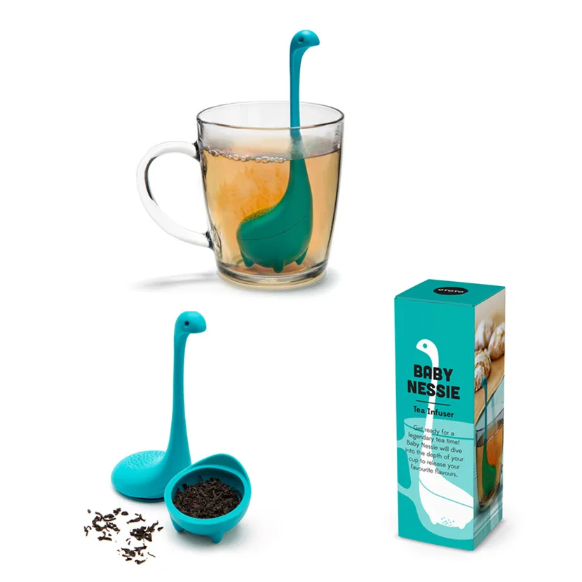 Cute Tea Infuser Strainer with Steeping Spoon Baby Nessie Loose Leaf Tea Infuser free Dinosaur Tea Mug with Infusers for Loose