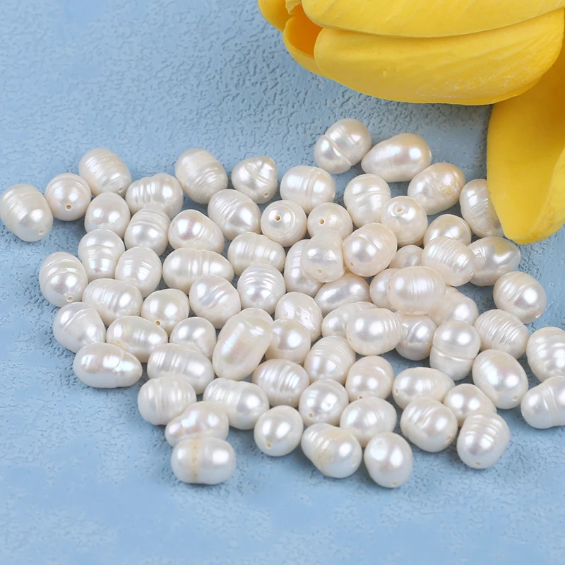 Zhuji 8-9mm White Rice Shape Loose Pearl For Diy Making