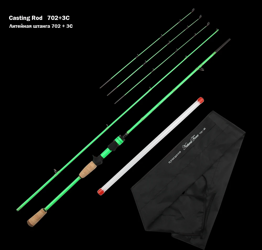 2019 New Natural Force 702 2.1m Spinning Casting Carp Bass Fishing Rod 3 Tips L ML M 7' Carbon Fishing Spinning Rod Lure Fishing  (8)