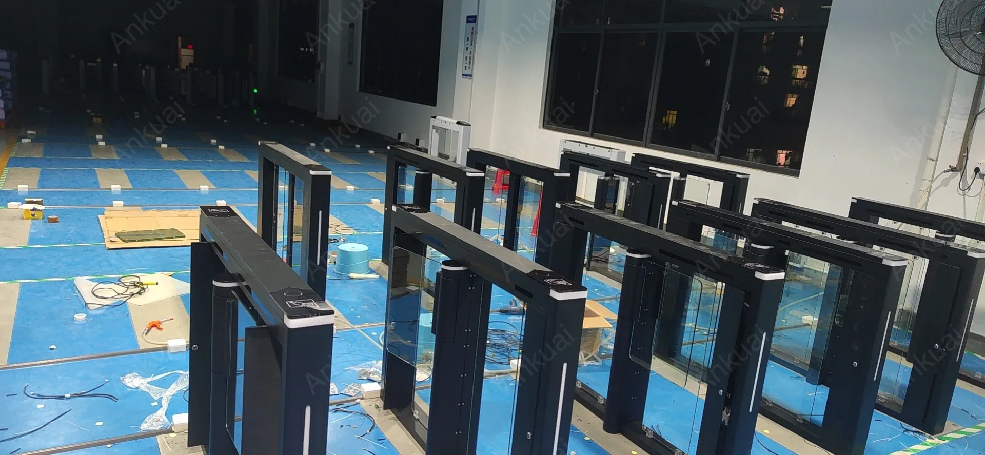 Ankuai AKT328 Speed Turnstile 304 Stainless Steel Swing Barrier Gate Optical Arm RFID Barcode QR Reader For Office Entrance