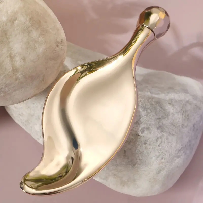 Leaf Massage Shaving Board Roller Ball Facial Lift Eye Face Facial Beauty Metal Scraper